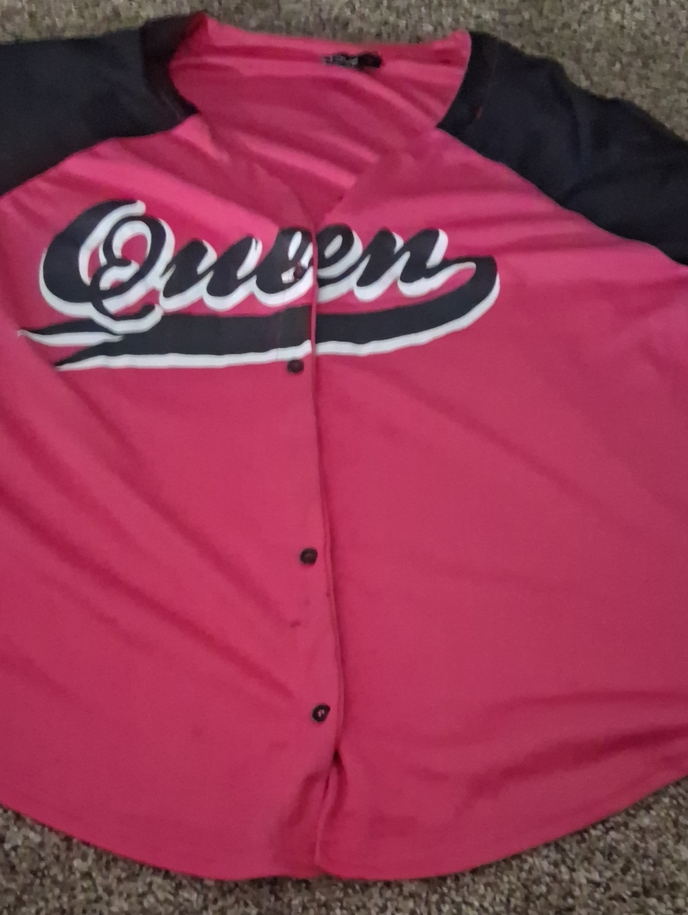 Love Pink and Black Short Sleeve Baseball Tee with Script Logo